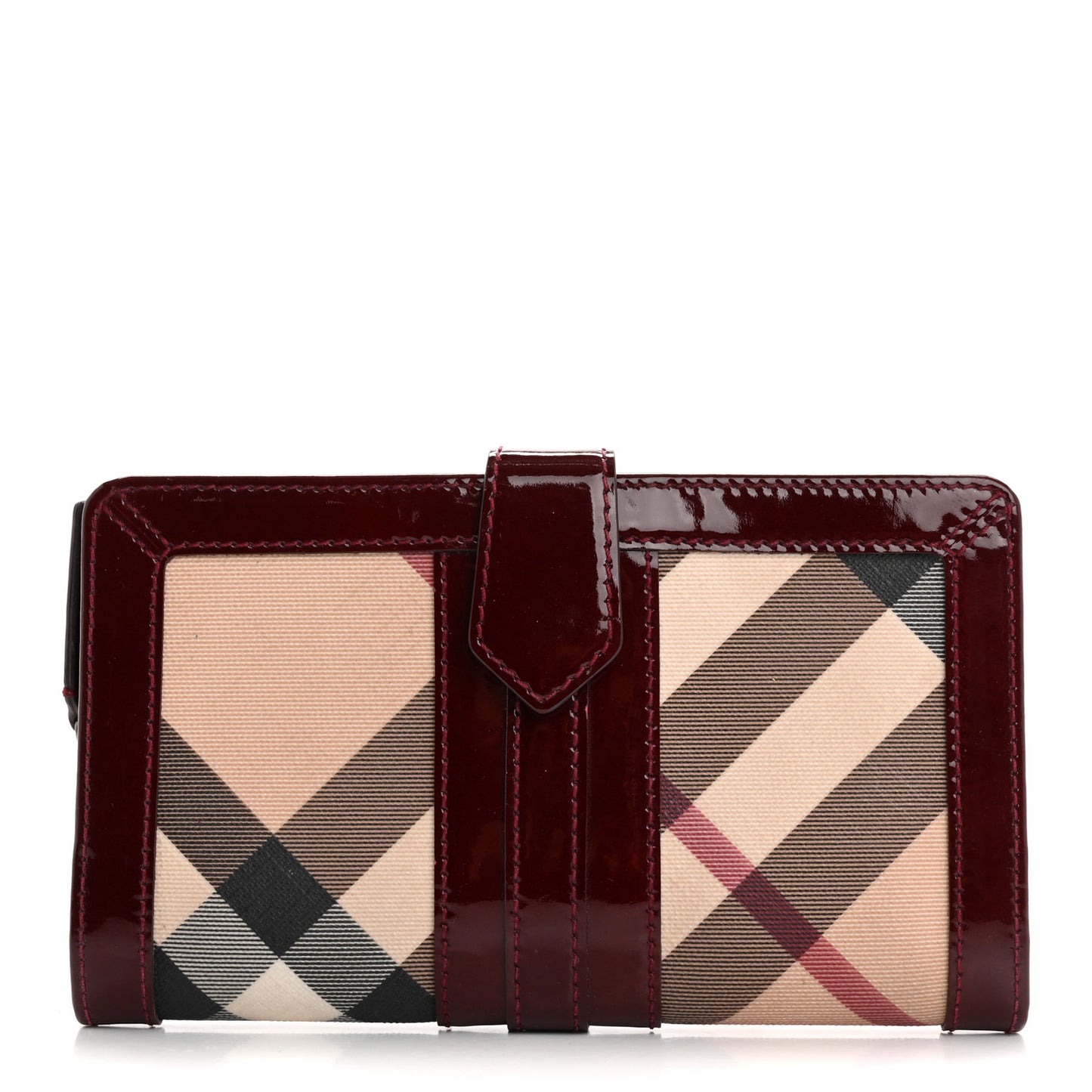 Supernova Check Constance Continental Wallet Dark Red