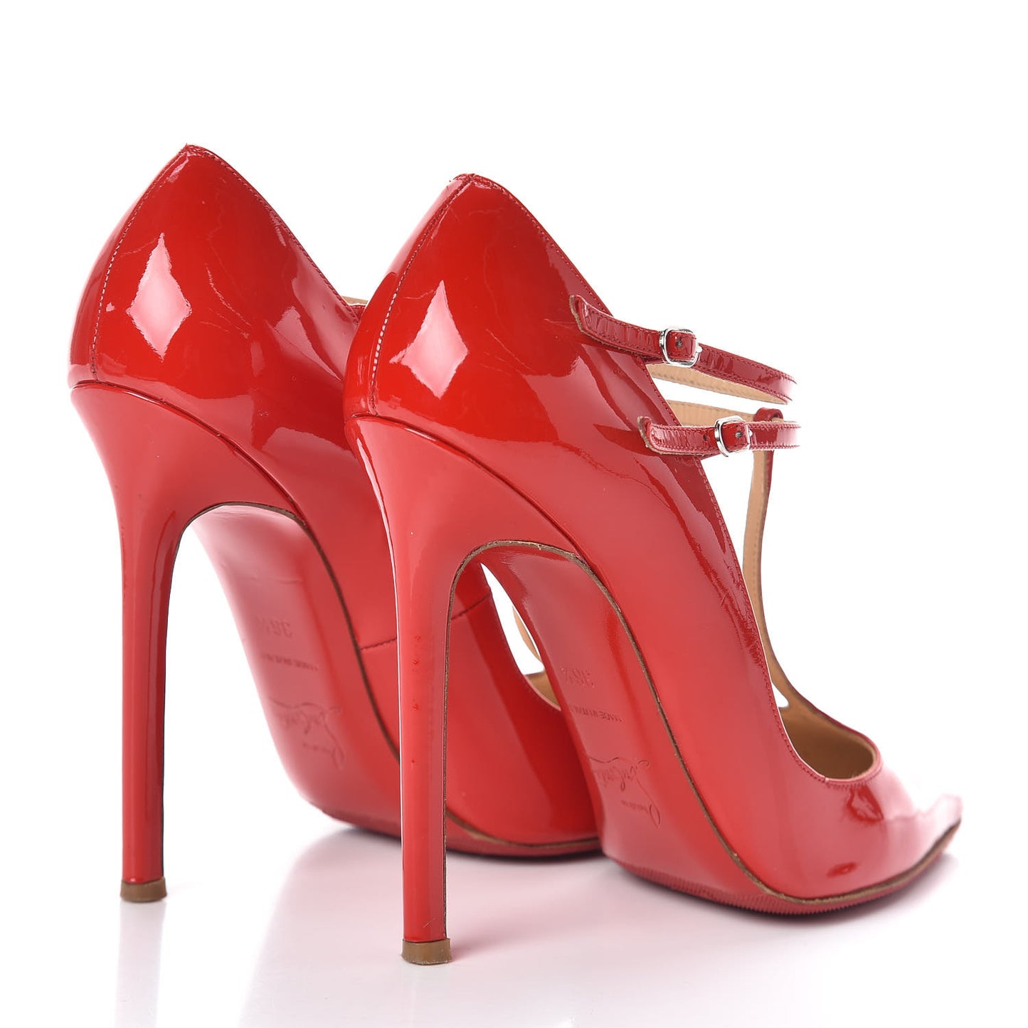 Patent V Neck 120 Pumps 36.5 Rouge Lipstick