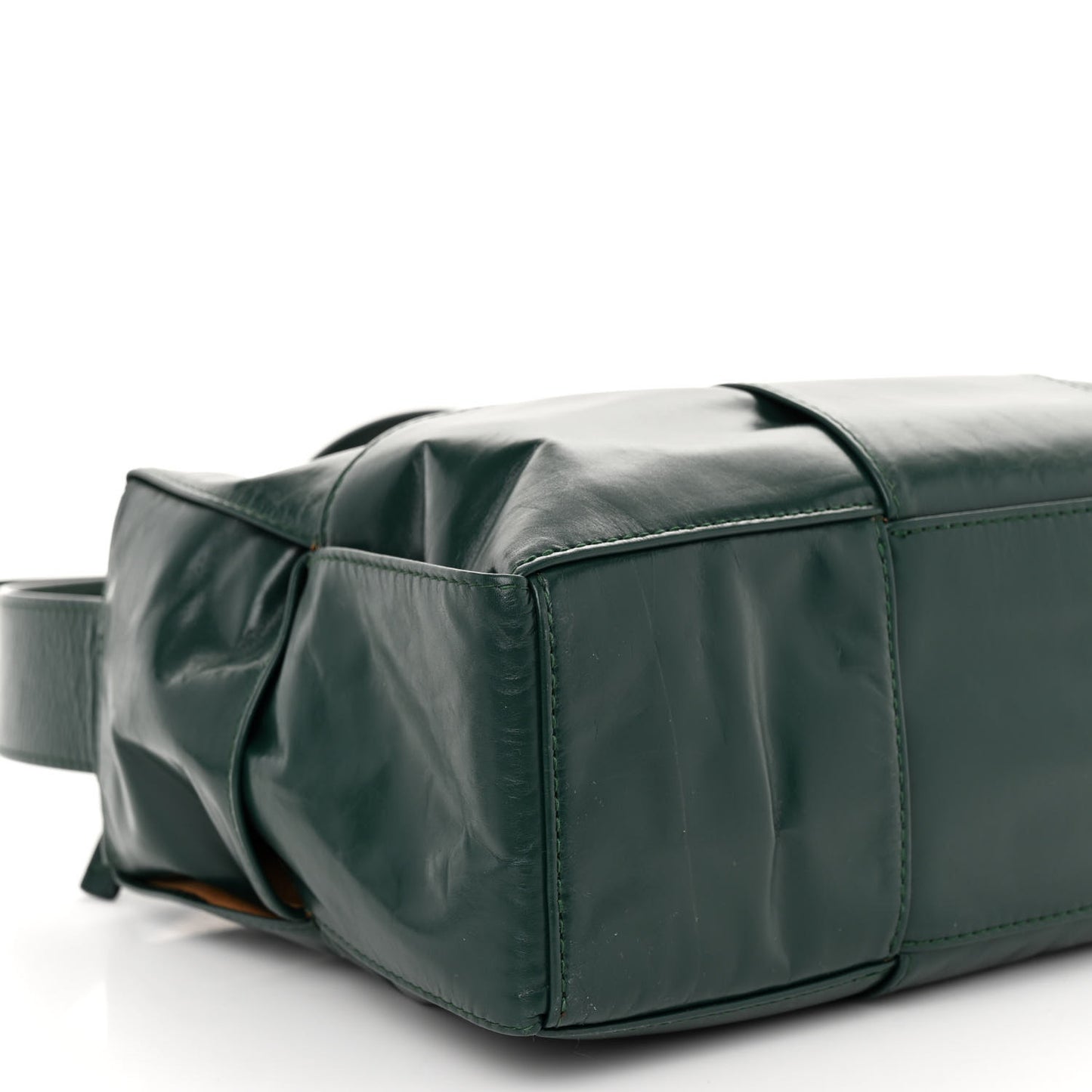 Paper Calfskin Maxi Intreccio Medium Arco Camera Bag Emerald Green