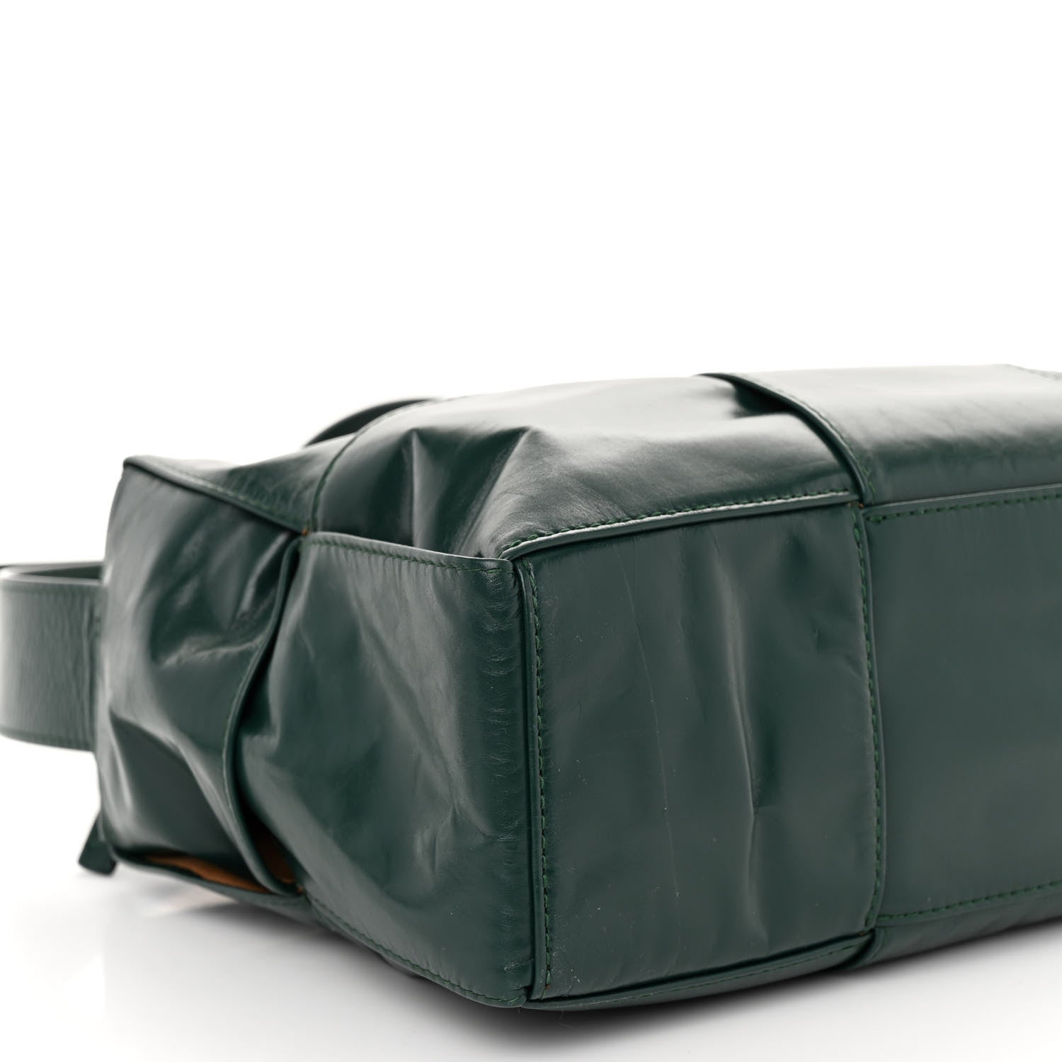 Bottega Veneta Paper Calfskin Maxi Intreccio Medium Arco Camera Bag Emerald Green 8 of 9