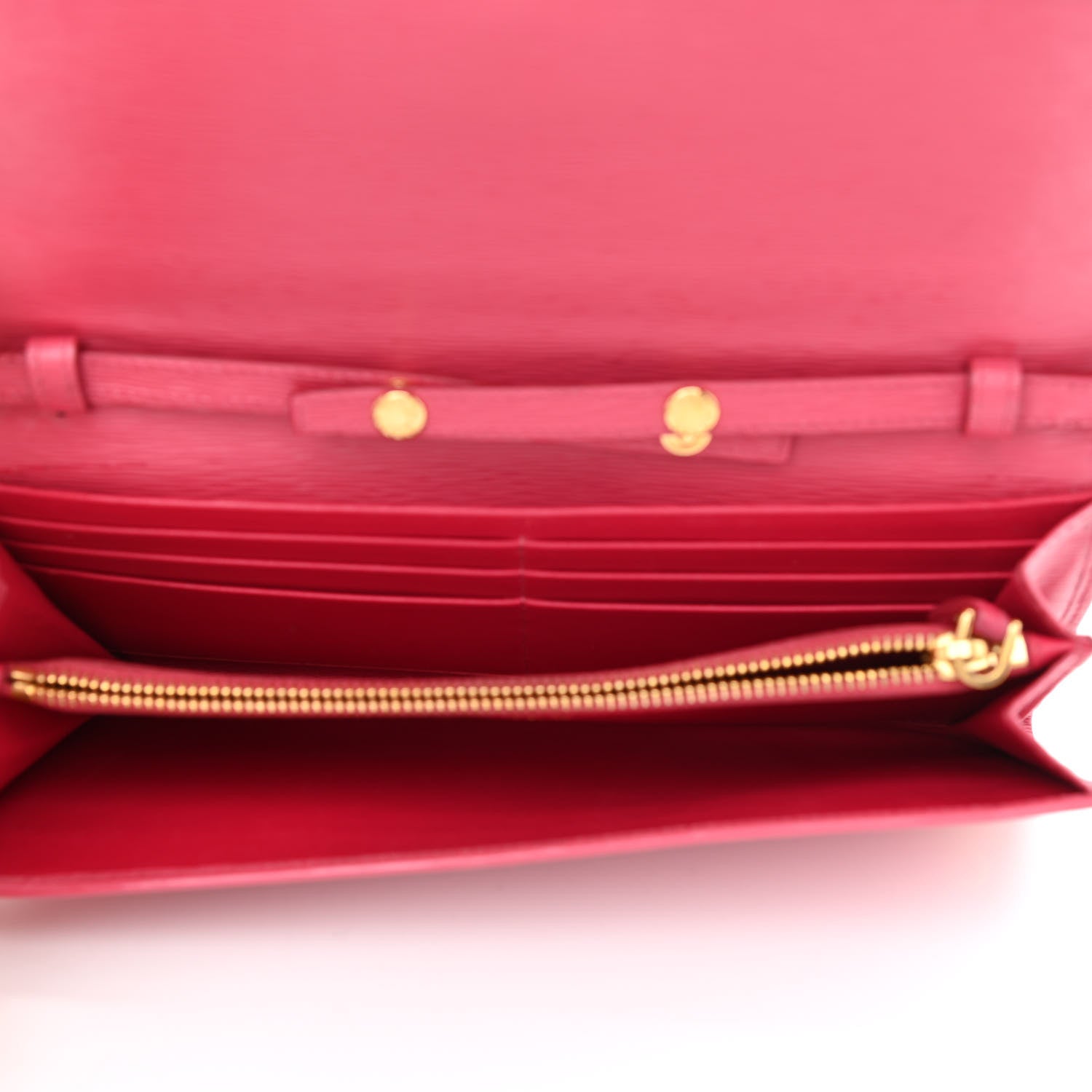 Prada Vitello Move Metal Oro Chain Wallet Peonia 6 of 11