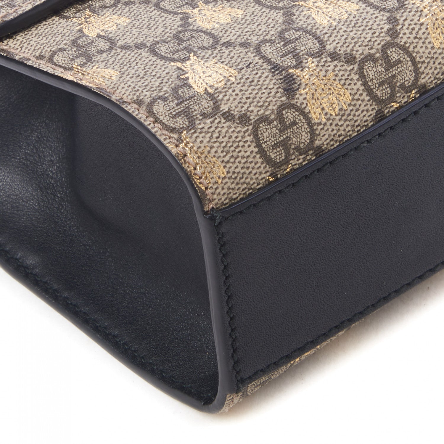 Gucci GG Supreme Monogram Bees Small Padlock Shoulder Bag Black 6 of 10