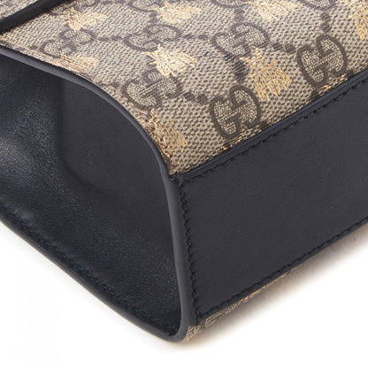 Gucci GG Supreme Monogram Bees Small Padlock Shoulder Bag Black 6 of 10
