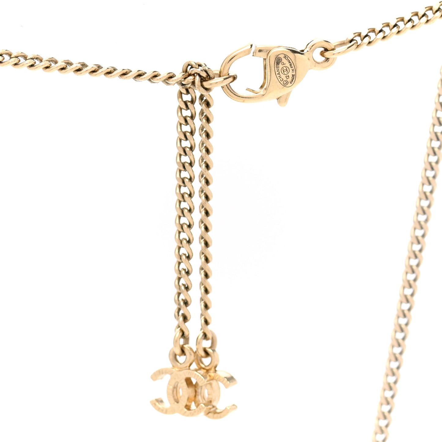 Crystal Gripoix CC Necklace Gold Multicolor