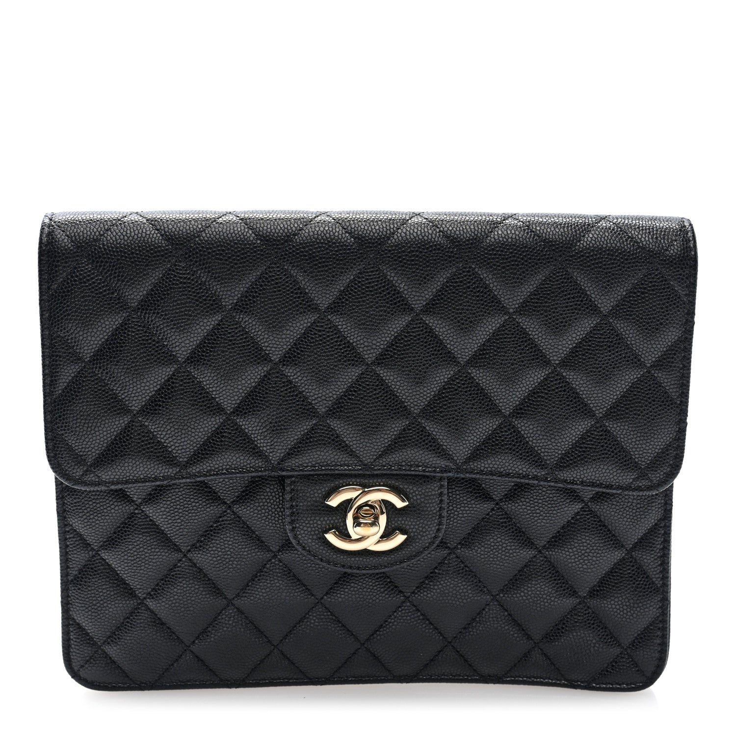 Chanel Caviar Quilted Square Flap Clutch Black 1 of 7