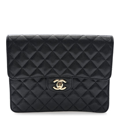 Chanel Caviar Quilted Square Flap Clutch Black 1 of 7