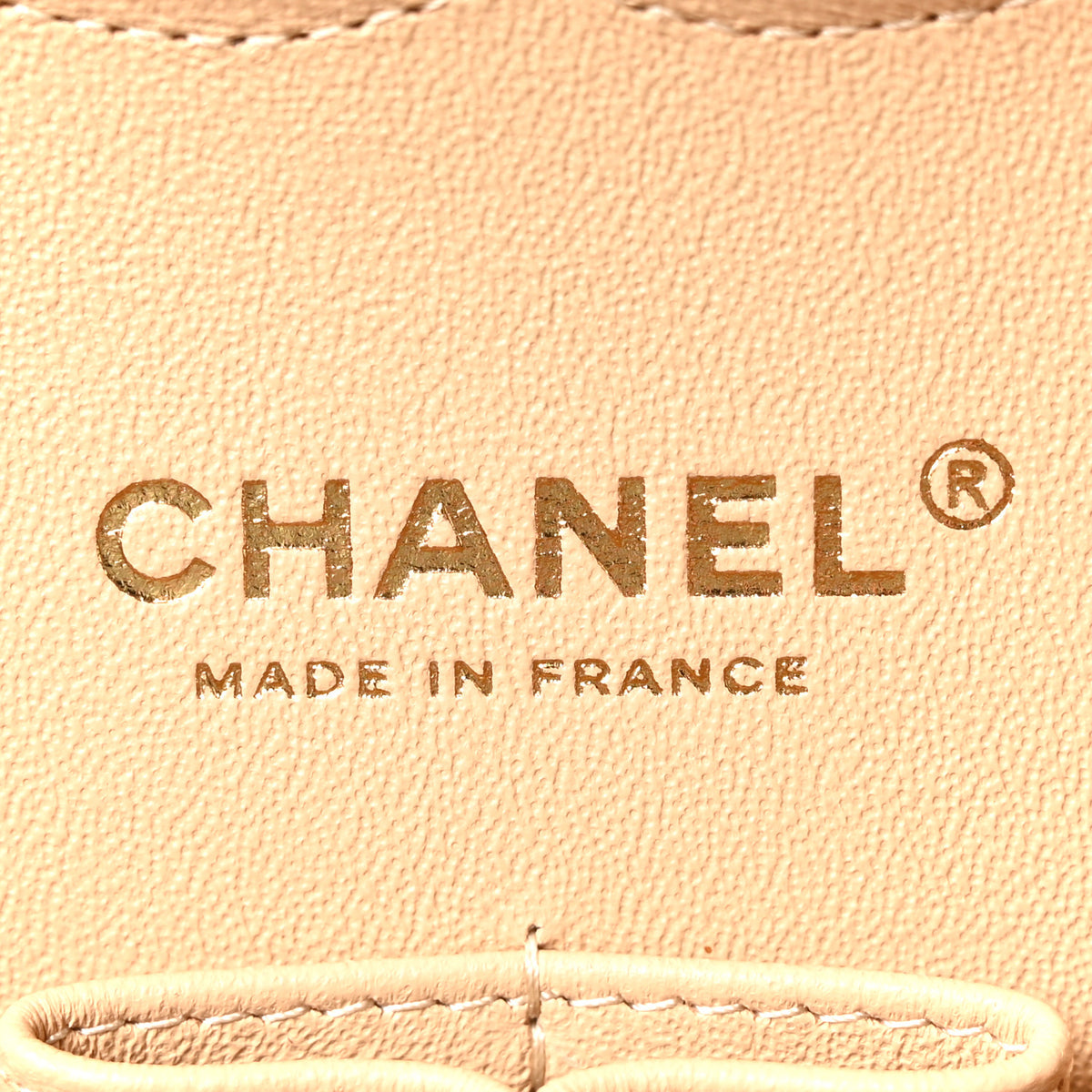 Caviar Quilted Medium Double Flap Beige
