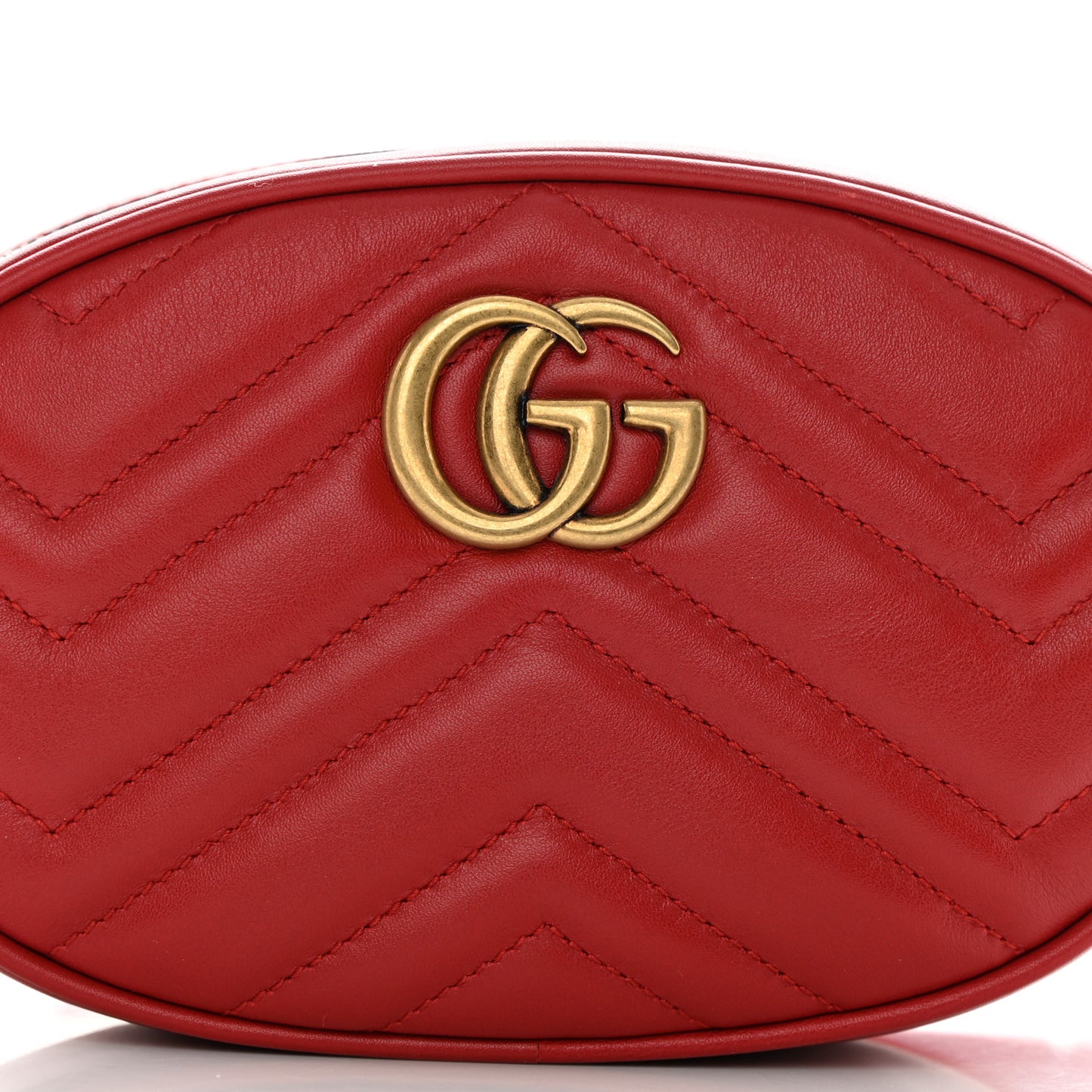 Calfskin Matelasse GG Marmont Belt Bag 95 38 Hibiscus Red