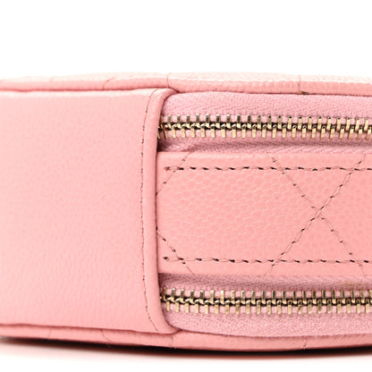 Chanel Caviar Quilted Round Handle With Care Vanity With Chain Pink 29 of 31