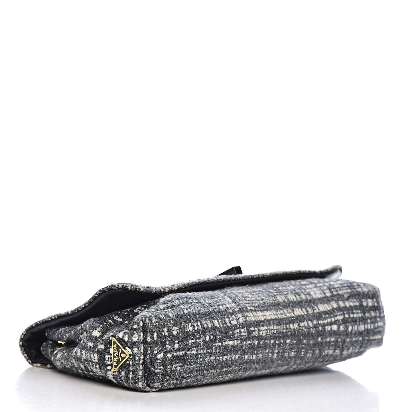 Tweed Clutch Black White
