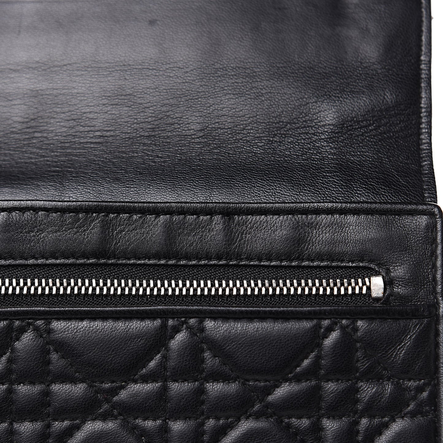 Lambskin Cannage Clutch Black