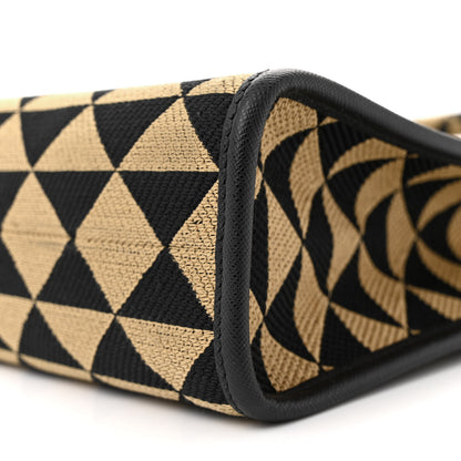 Prada Jacquard Saffiano Triangolo Symbole Embroidered Small Tote Black Corda 9 of 10