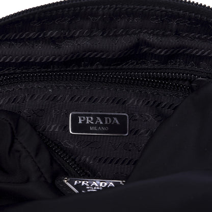 Prada Tessuto Nylon Vela Saffiano Necessaire Wristlet Pouch Black 6 of 7