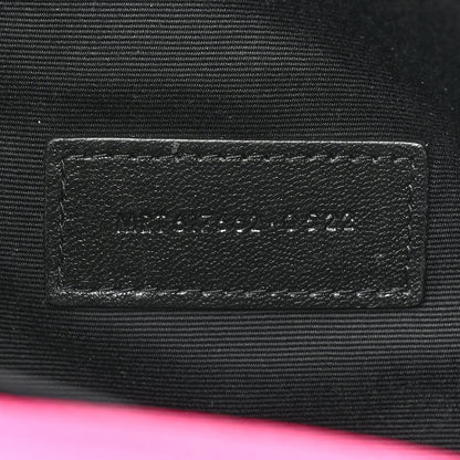 Saint Laurent Grain De Poudre Matelasse Chevron Monogram Envelope Clutch Fuchsia 7 of 10
