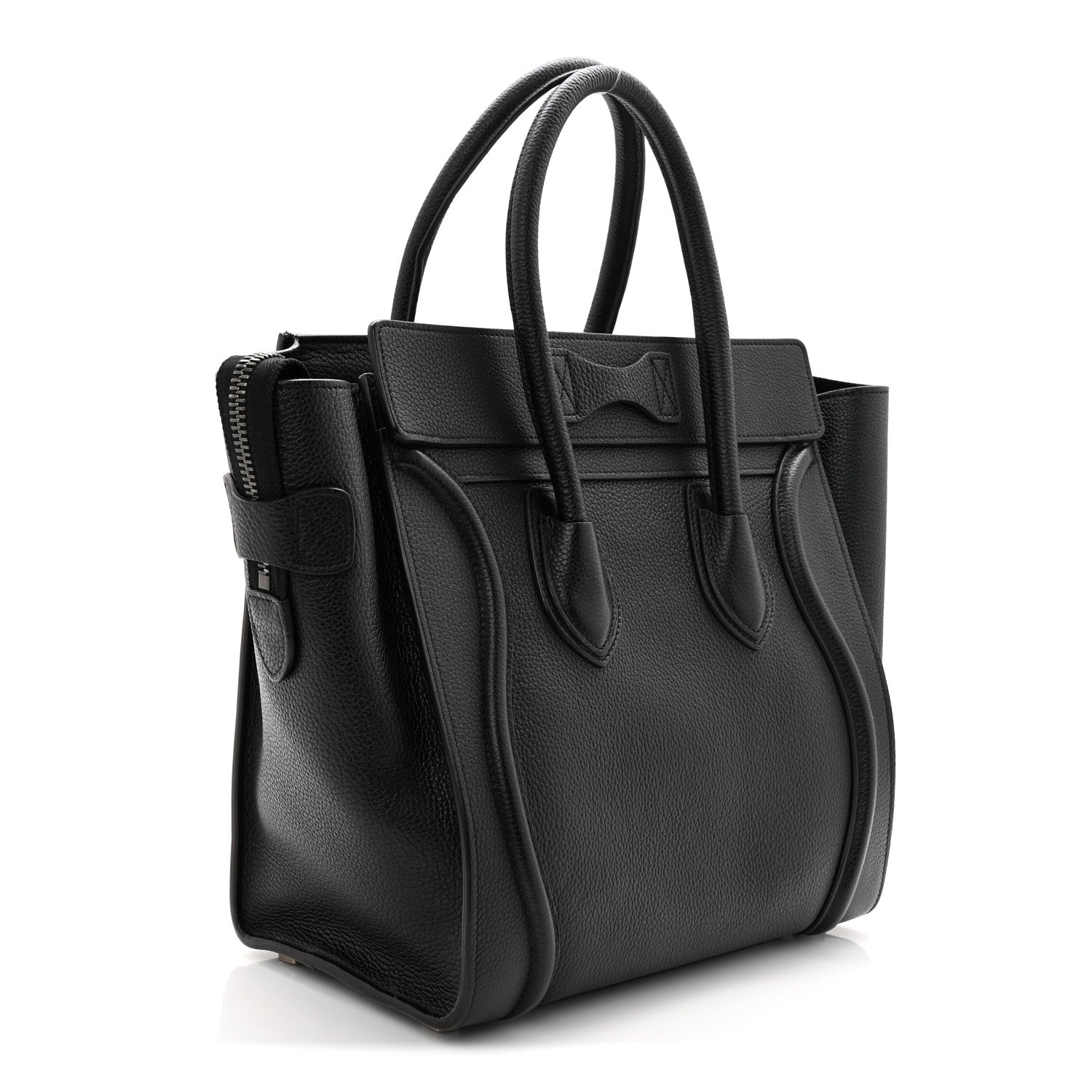 Celine Drummed Calfskin Micro Luggage Black 3 of 10