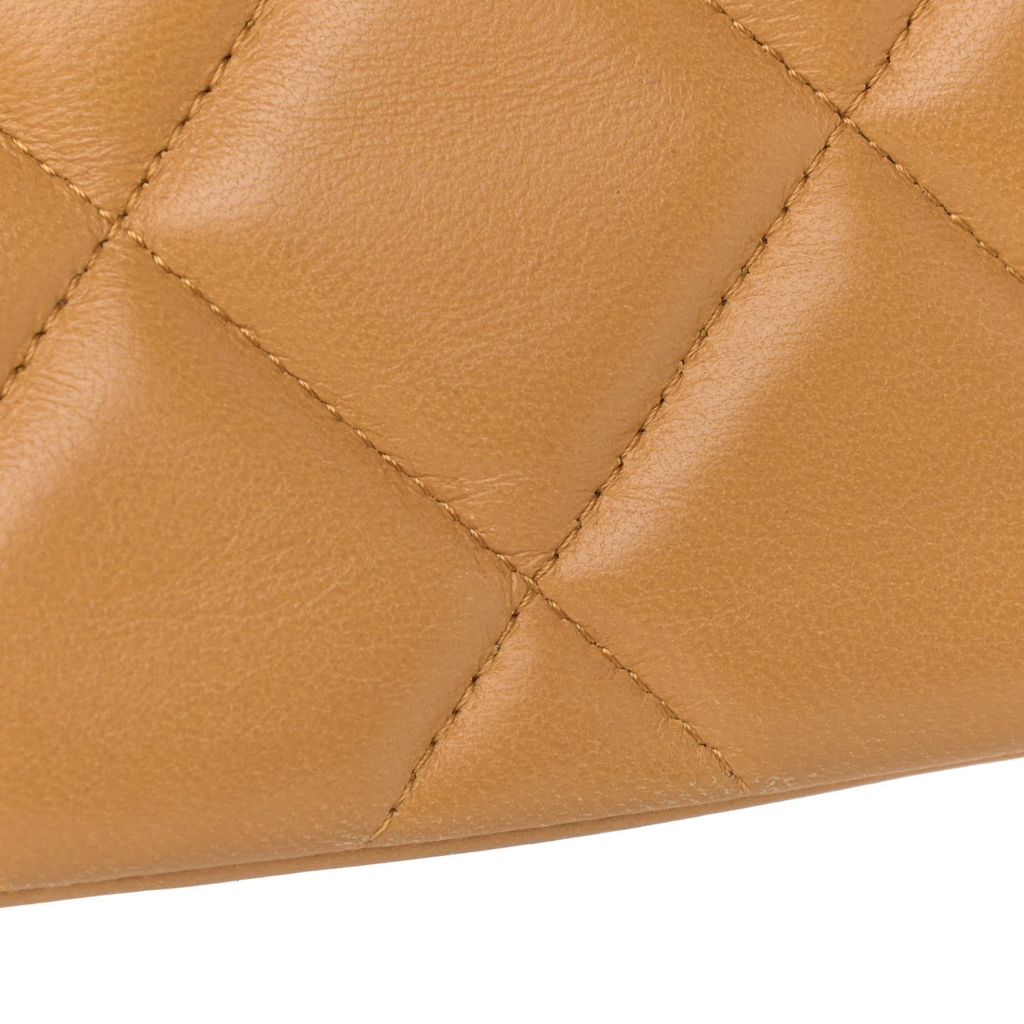 Lambskin Quilted Medium Diamond CC Flap Beige