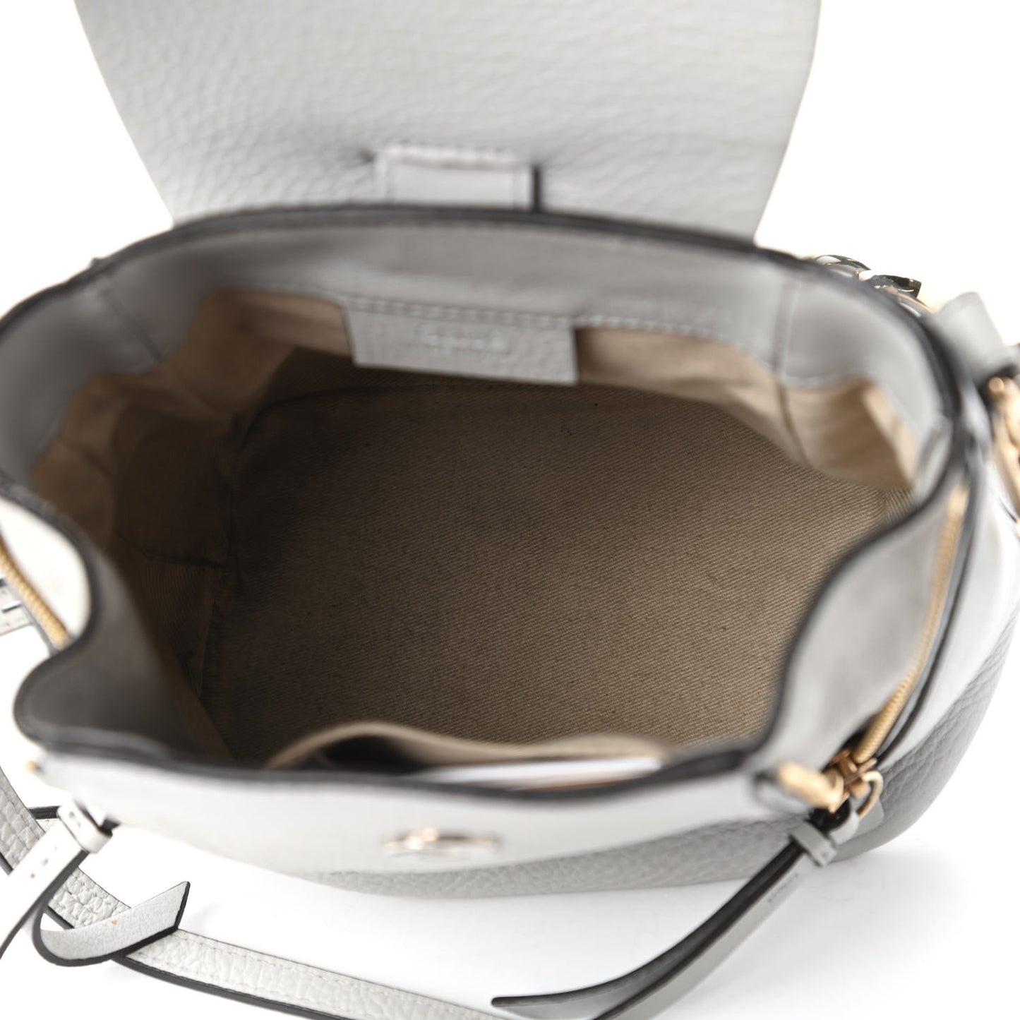 Suede Calfskin Mini Faye Backpack Airy Grey