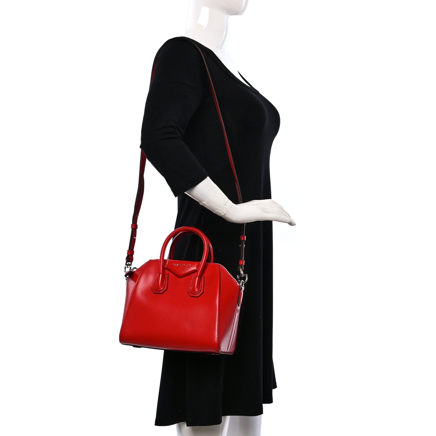 Shiny Lord Calfskin Mini Antigona Red