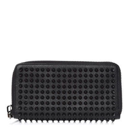 Christian Louboutin Calfskin Panettone Spiked Zip Around Wallet Black 1 of 7