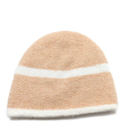 Chanel Cashmere Silk CC Beanie Hat Beige White 3 of 6