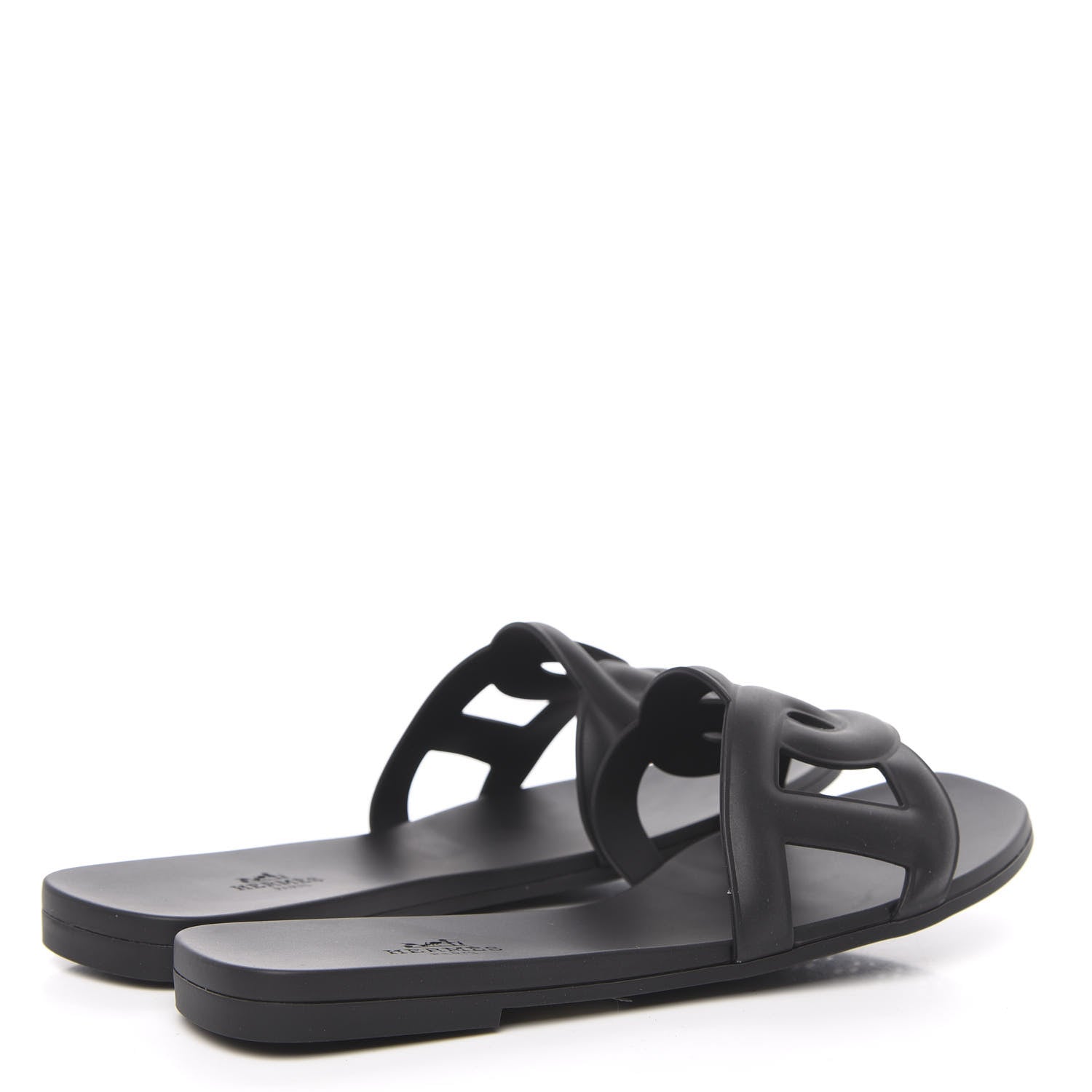 Hermes Rubber Aloha Sandals 39 Black 4 of 8