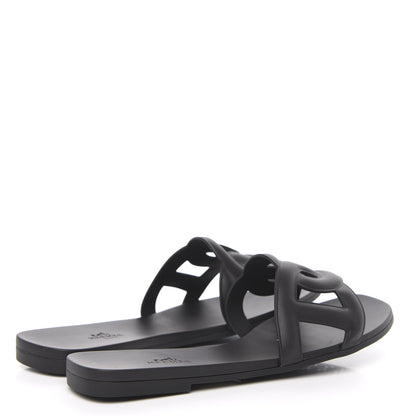 Hermes Rubber Aloha Sandals 39 Black 4 of 8