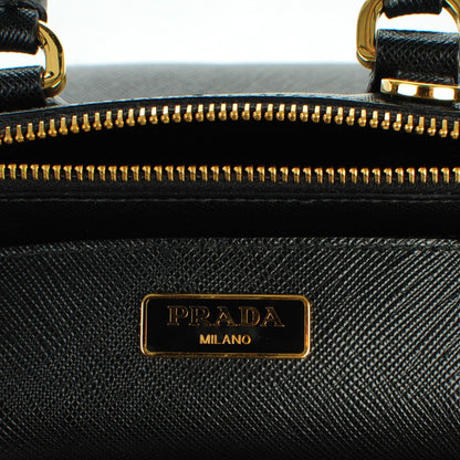 Prada Saffiano Mini Galleria Double Zip Tote Black 6 of 8