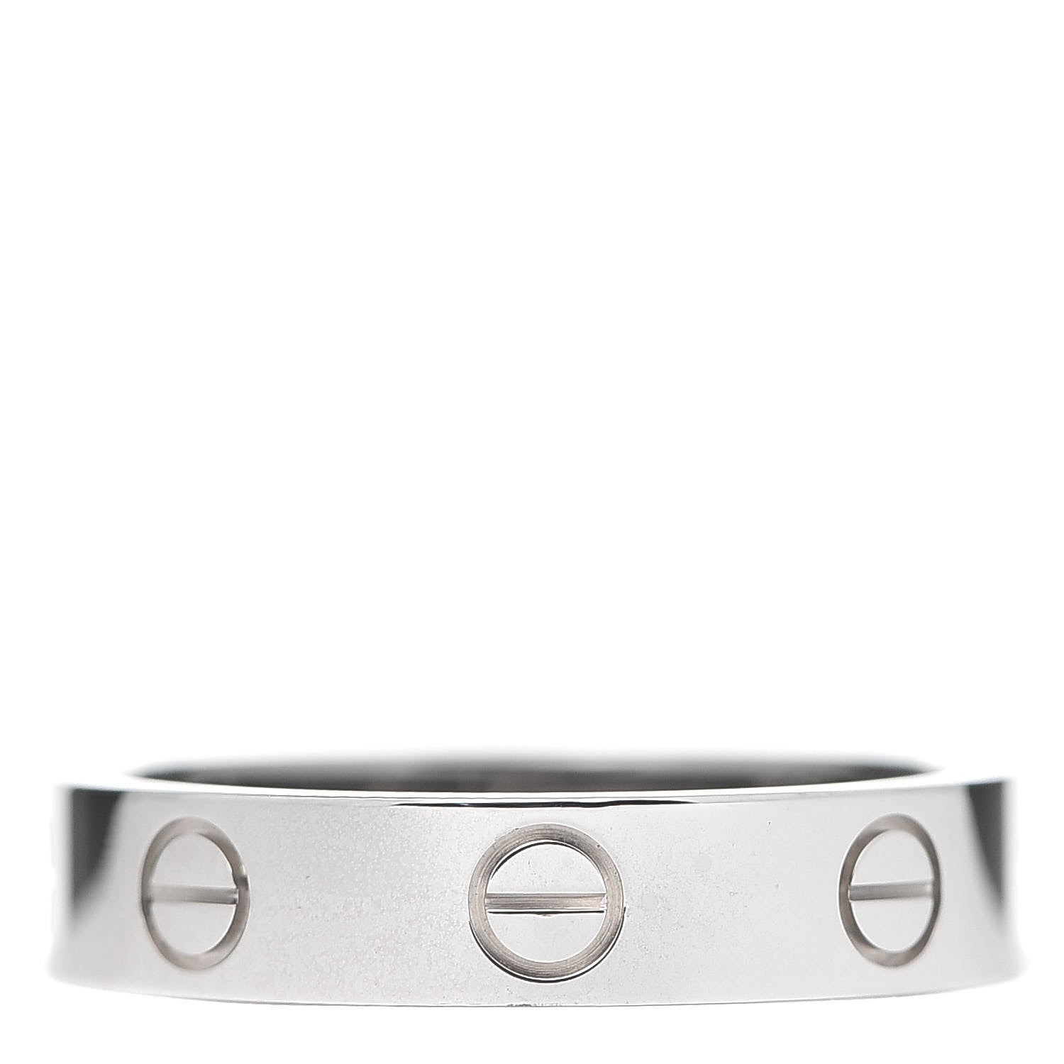 Cartier 18K White Gold Diamond 4mm LOVE Wedding Band Ring 50 5.25 3 of 4