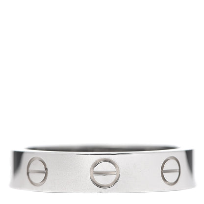 Cartier 18K White Gold Diamond 4mm LOVE Wedding Band Ring 50 5.25 3 of 4