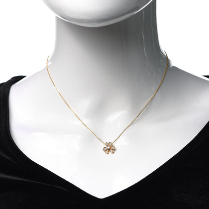 Van Cleef & Arpels 18K Yellow Gold Diamond Mini Frivole Pendant Pave Necklace 2 of 8