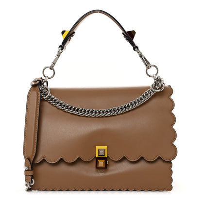 Fendi Vitello Liberty Scalloped Studded Kan I Shoulder Bag Sand 1 of 12