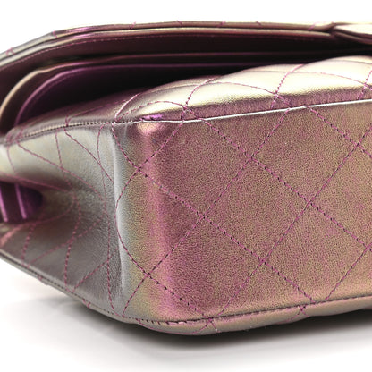 Chanel Iridescent Lambskin Quilted Medium Double Flap Purple 5 of 9