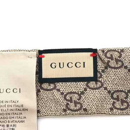 Gucci Silk Twill GG Monogram Web Horsebit Neck Bow Scarf Dark Brown 3 of 4