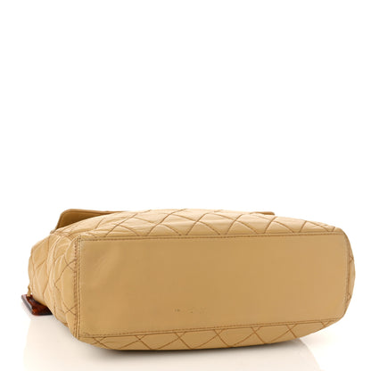 Chanel Lambskin CC Tortoise Handle Tote Beige 4 of 14