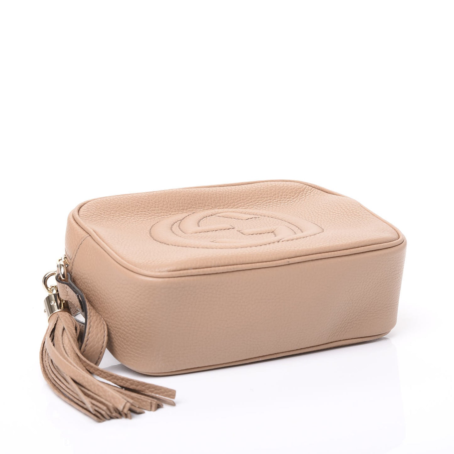 Pebbled Calfskin Small Soho Disco Bag Rose Beige
