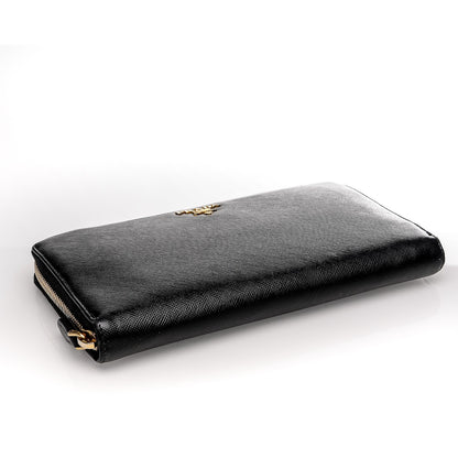 Prada Saffiano Metal Large Zip Around Travel Wallet Nero Black 4 of 6
