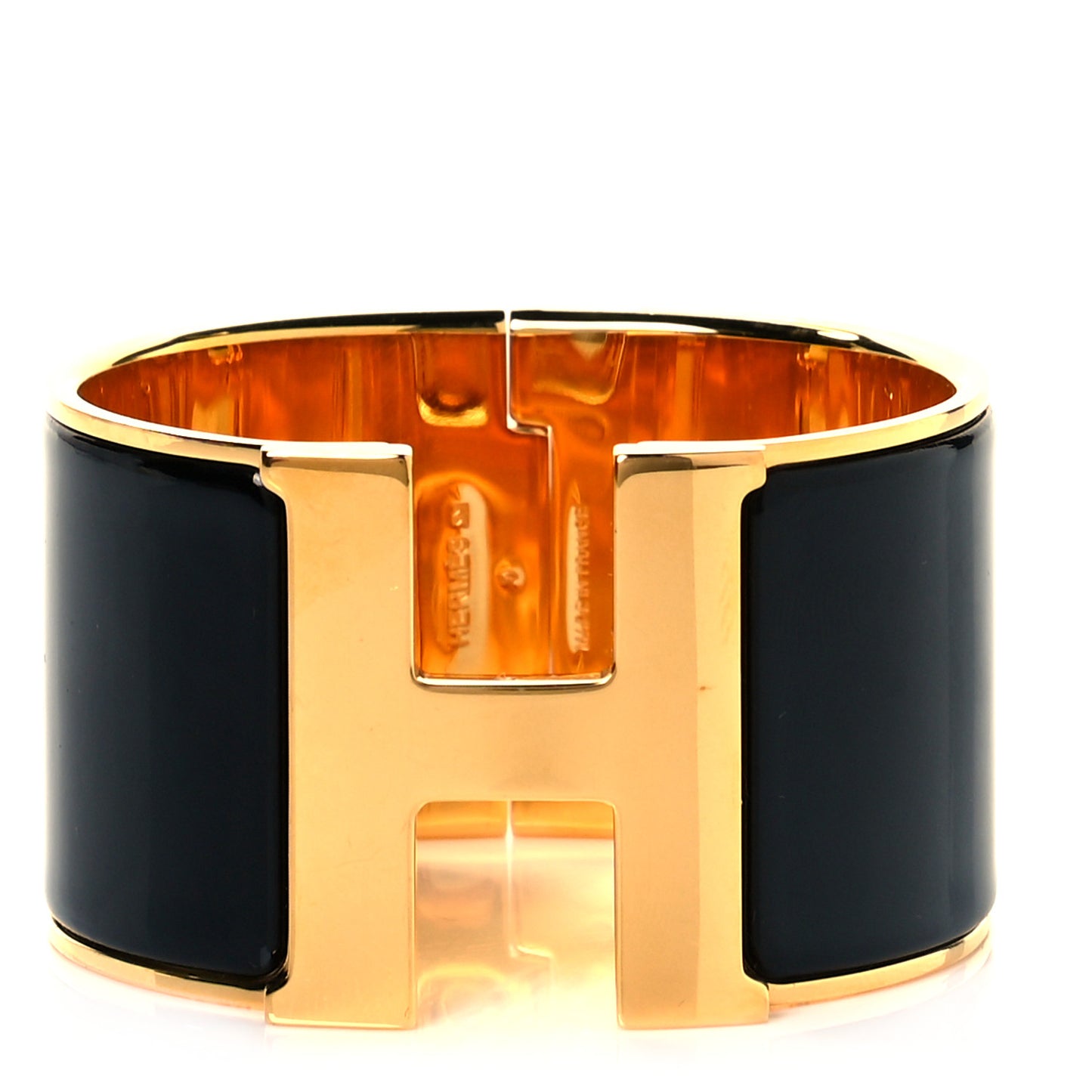 Enamel Extra Wide Clic Clac H Bracelet PM Black
