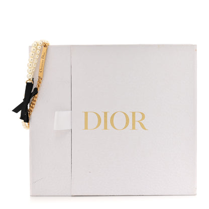 Christian Dior Metal Pearl Satin Le Noeud de Dior Choker Necklace Gold Black 5 of 5