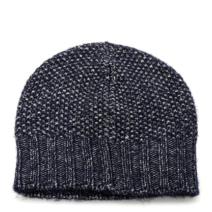 Chanel Cashmere Blend CC Beanie Hat Navy 3 of 5