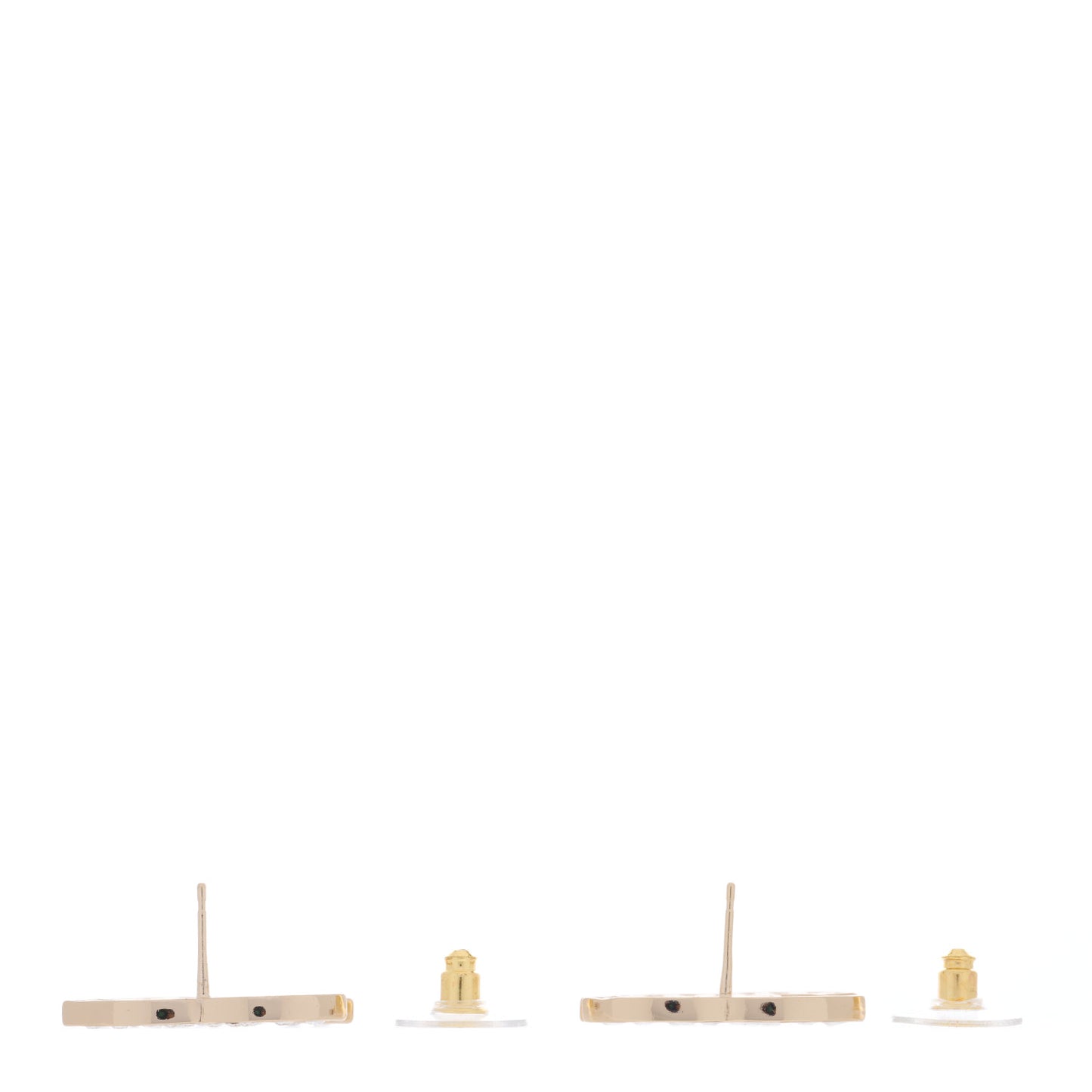 Metal Crystal Large CC Earrings Light Gold