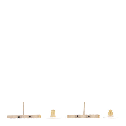 Chanel Metal Crystal Large CC Earrings Light Gold 3 of 3