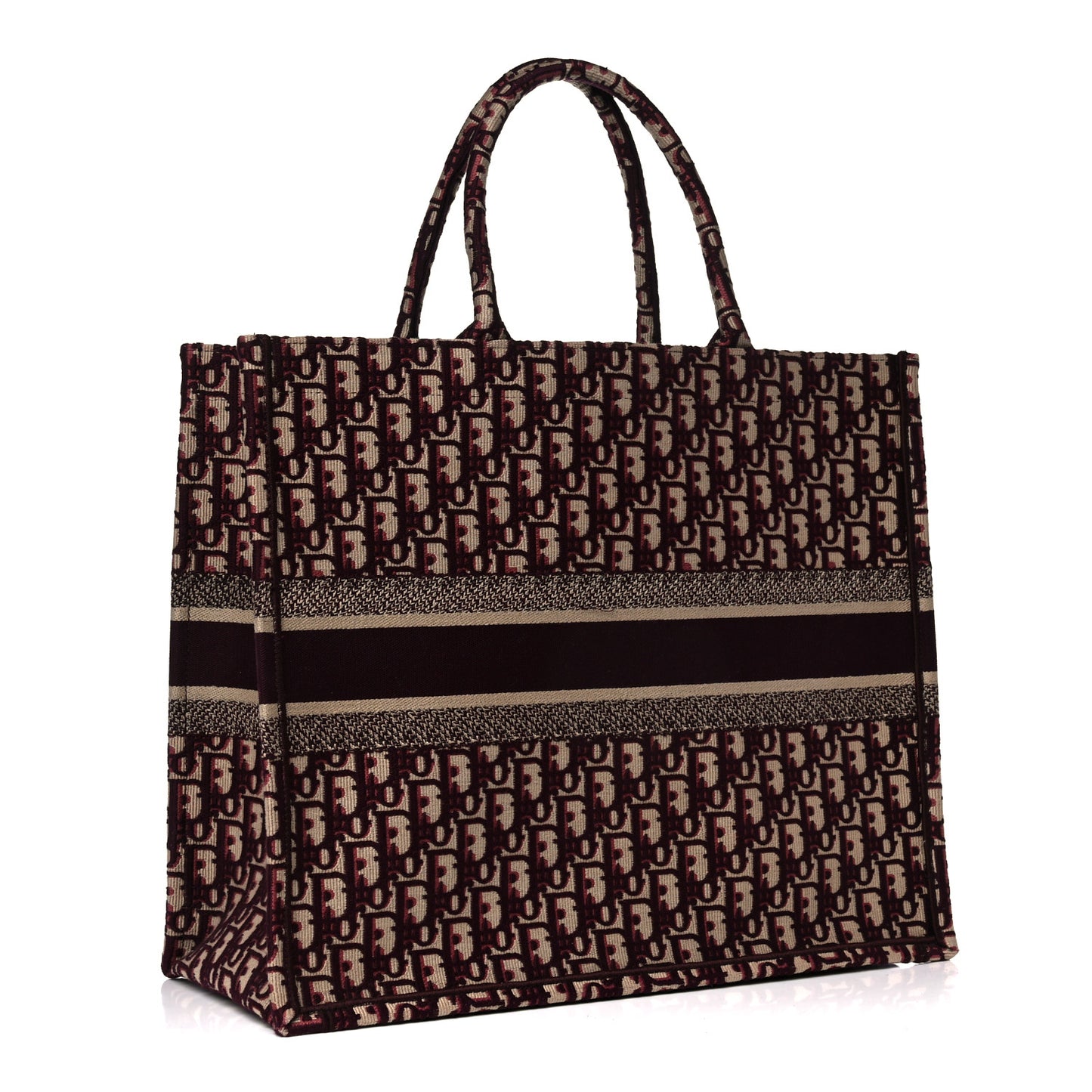 Oblique Large Book Tote Burgundy Multicolor