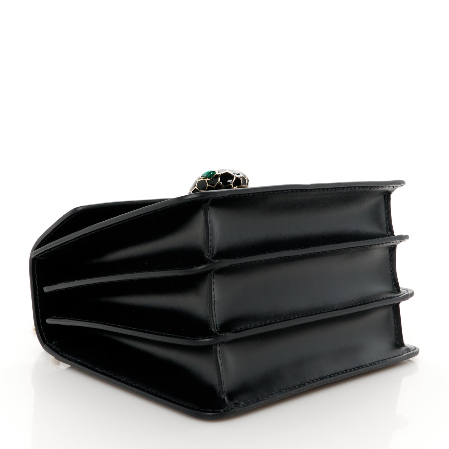 Calfskin Serpenti Forever Top Handle Black