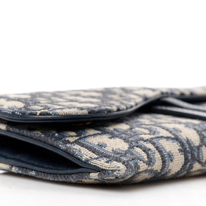 Christian Dior Oblique Saddle Chain Long Wallet Blue 13 of 15