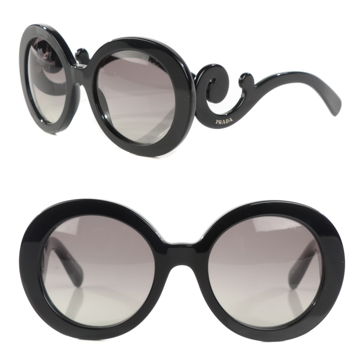 Prada Baroque Sunglasses SPR 27N Black 1 of 7
