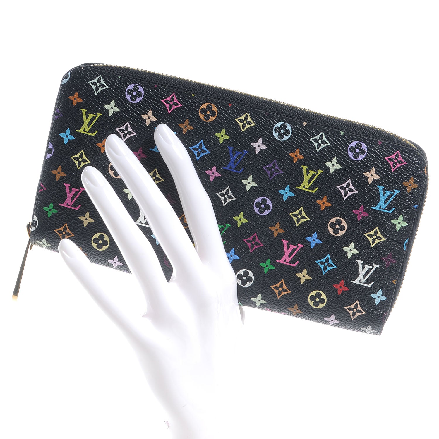 Louis Vuitton Monogram Multicolor Zippy Wallet Black Grenade 2 of 8