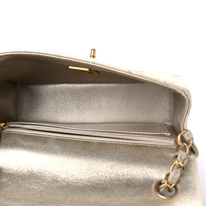 Chanel Metallic Lambskin Quilted Mini Rectangular Flap Gold 5 of 9
