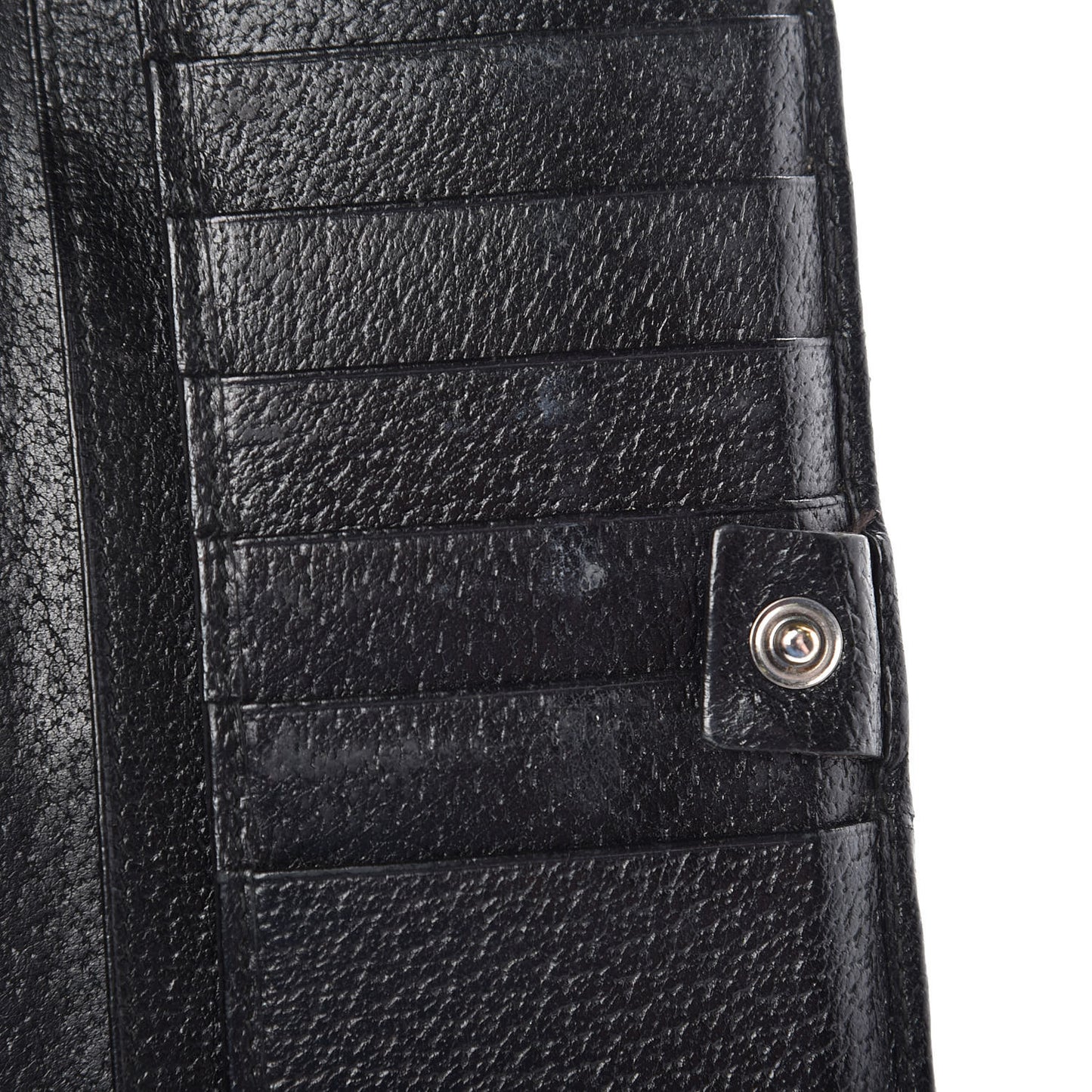 Monogram Metal Bar Chain Wallet Black
