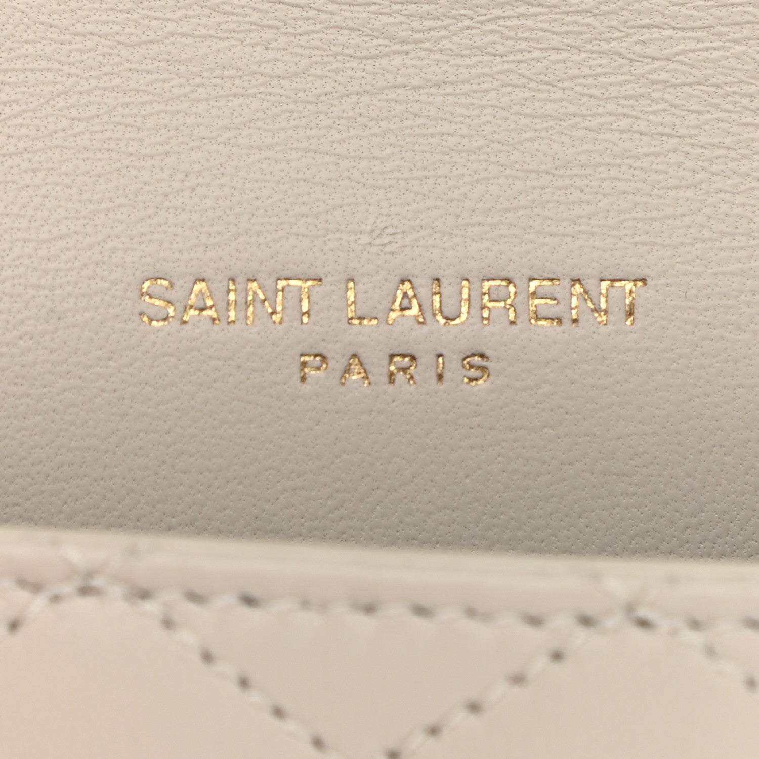 Saint Laurent Lambskin Quilted Monogram Micro Gaby Crossbody Bag Blanc Vintage 5 of 9