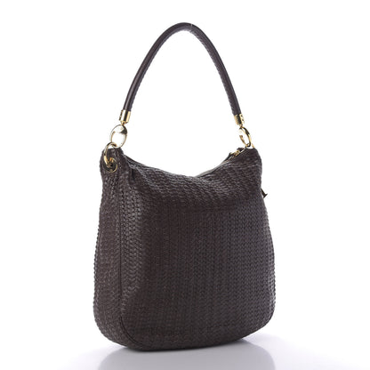 Christian Dior Lambskin Woven Hobo Brown 3 of 9